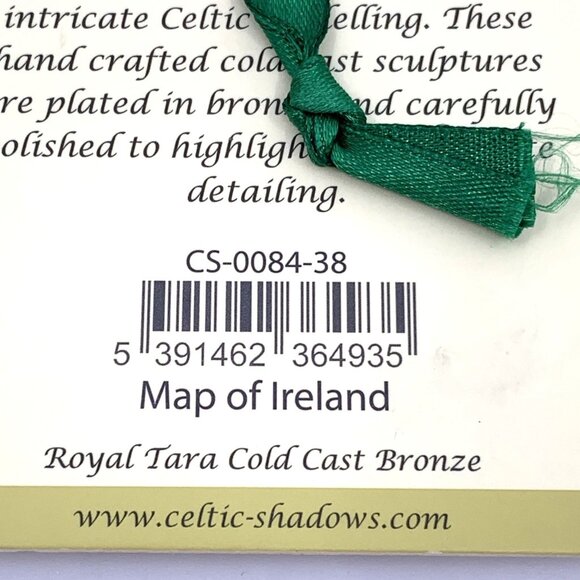 Bronze Gallery Map of Ireland Holiday Ornament Christmas Celtic Irish 3 1/2" - Picture 4 of 4